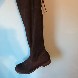 Over the knee black suede boots